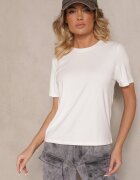 elsa.m by may Tricou Casual Alb din Vascoză Arisanda
