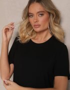 elsa.m by may Tricou Casual Negru din Viscoză Arisanda