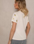 elsa.m by may Tricou din bumbac bej cu broderie decorativă Falvivi