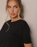 elsa.m by may Tricou Negru cu spate prelungit decorat cu broderie Ninilla