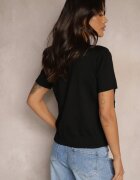 elsa.m by may Tricou Negru cu Zirconii Perle și Aplicații Silvivia