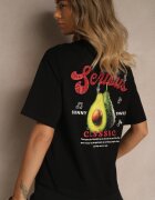 elsa.m by may Tricou Negru din Bumbac cu Model Avocado Tilannia