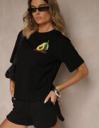 elsa.m by may Tricou Negru din Bumbac cu Model Avocado Tilannia