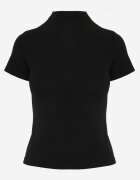 elsa.m by may Tricou negru din viscoză cu croială ajustată cu guler înalt Isomina