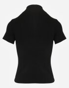 elsa.m by may Tricou negru din viscoză cu croială ajustată cu guler înalt Isomina
