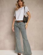 emt T-shirt Clasic Gri deschis din Bumbac cu Croială Casual Nattine