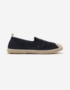  Espadrile Ajurate Bleumarin Decorate cu Împletitură pe Talpă și Vârf Tarniesa