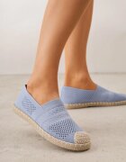  Espadrile Albastre cu parte superioară împletită până la gleznă Mokosa