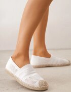  Espadrile Albe cu partea superioară împletită până la gleznă Mokosa