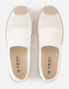  Espadrile Albe cu partea superioară împletită până la gleznă Mokosa