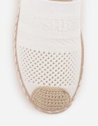  Espadrile Albe cu partea superioară împletită până la gleznă Mokosa