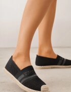  Espadrile Negre cu fața împletită și tăietură joasă Mokosa