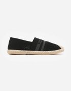  Espadrile Negre cu fața împletită și tăietură joasă Mokosa