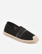  Espadrile Negre cu fața împletită și tăietură joasă Mokosa