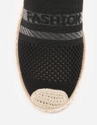  Espadrile Negre cu fața împletită și tăietură joasă Mokosa