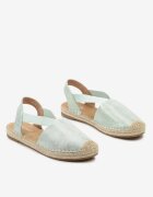  Espadrile Verde deschis din piele ecologică cu talpă plată Cecilas
