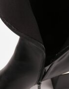 fashion&bella Cizme cu toc gros decorate cu cataramă și inserții elastice Mirila Negre