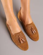 fashion belle Mocasini Maro din plasă cu franjuri Adenda