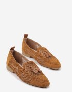 fashion belle Mocasini Maro din plasă cu franjuri Adenda