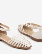 fashion belle Sandale Albe decorate cu împletitură Pellore