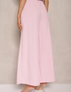 fashion Pantaloni Roz cu croială largă High Waist decorate cu o curea Rasalle