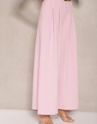 fashion Pantaloni Roz cu croială largă High Waist decorate cu o curea Rasalle