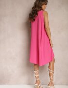 fashion Rochie Fucsia A-line Midi cu bretele Herddia