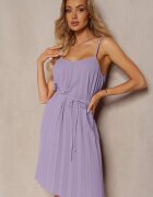 fashion Rochie Mov Cloș cu bretele reglabile cu centură de material Liavara