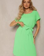 fashion Rochie Verde deschis cu croială tip cutie și curea în talie Tiarina
