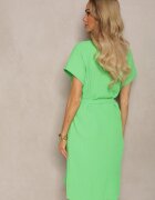 fashion Rochie Verde deschis cu croială tip cutie și curea în talie Tiarina