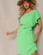 fashion Rochie Verde deschis cu croială tip cutie și curea în talie Tiarina
