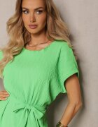 fashion Rochie Verde deschis cu croială tip cutie și curea în talie Tiarina