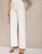 fashion Set Alb Top Bandeau Decorat cu nasturi și Pantaloni cu croi larg Palarienna