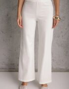 fashion Set Bej Top Bandeau Decorat cu Nasturi și Pantaloni cu Croială Largă Palarienna