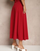 fashion station Fustă Bordeaux cu croială cloș Melobi