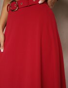 fashion station Fustă Bordeaux cu croială cloș Melobi