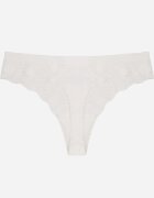 finella Chiloți tanga fără cusături din dantelă cu model floral Narerena Albi