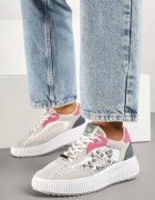 fiori&spinc Adidași Gri-Roz Decorați cu o stea și capse Zeloti