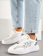 fiori&spinc Sneakers Albi Decorați cu o Stea și Nituri Zeloti