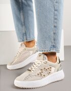 fiori&spinc Sneakers Bej Decorați cu o Stea și cu Nituri Zeloti