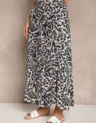 fresh made Fustă Evazată Bleumarin din vâscoză cu buzunare laterale Koselle