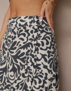 fresh made Fustă Evazată Bleumarin din vâscoză cu buzunare laterale Koselle