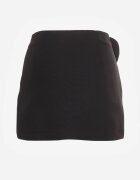  Fustă-Pantaloni scurți Mini Neagră cu pliu și aplicație în formă de trandafir Pholia
