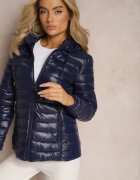  Geacă matlasată bleumarin cu glugă detașabilă Telianna