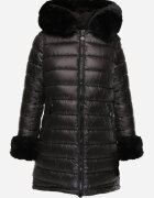  Geacă Negru Reversibilă tip Parka cu glugă și cu blană detașabilă Nevetalie