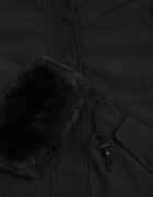  Geacă Negru Reversibilă tip Parka cu glugă și cu blană detașabilă Nevetalie