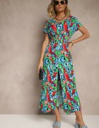generation Rochie Albastră din Bumbac cu Imprimeu Abstract Emisienna