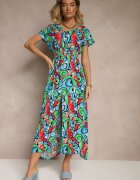 generation Rochie Albastră din Bumbac cu Imprimeu Abstract Emisienna