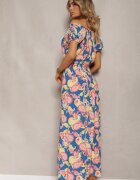 generation Rochie Albastru-Roz din Bumbac cu elastic în talie Baletta