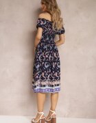 generation Rochie Bleumarin Din bumbac Tip spaniolă cu elastic în talie și cu imprimeu Paisley Maggies